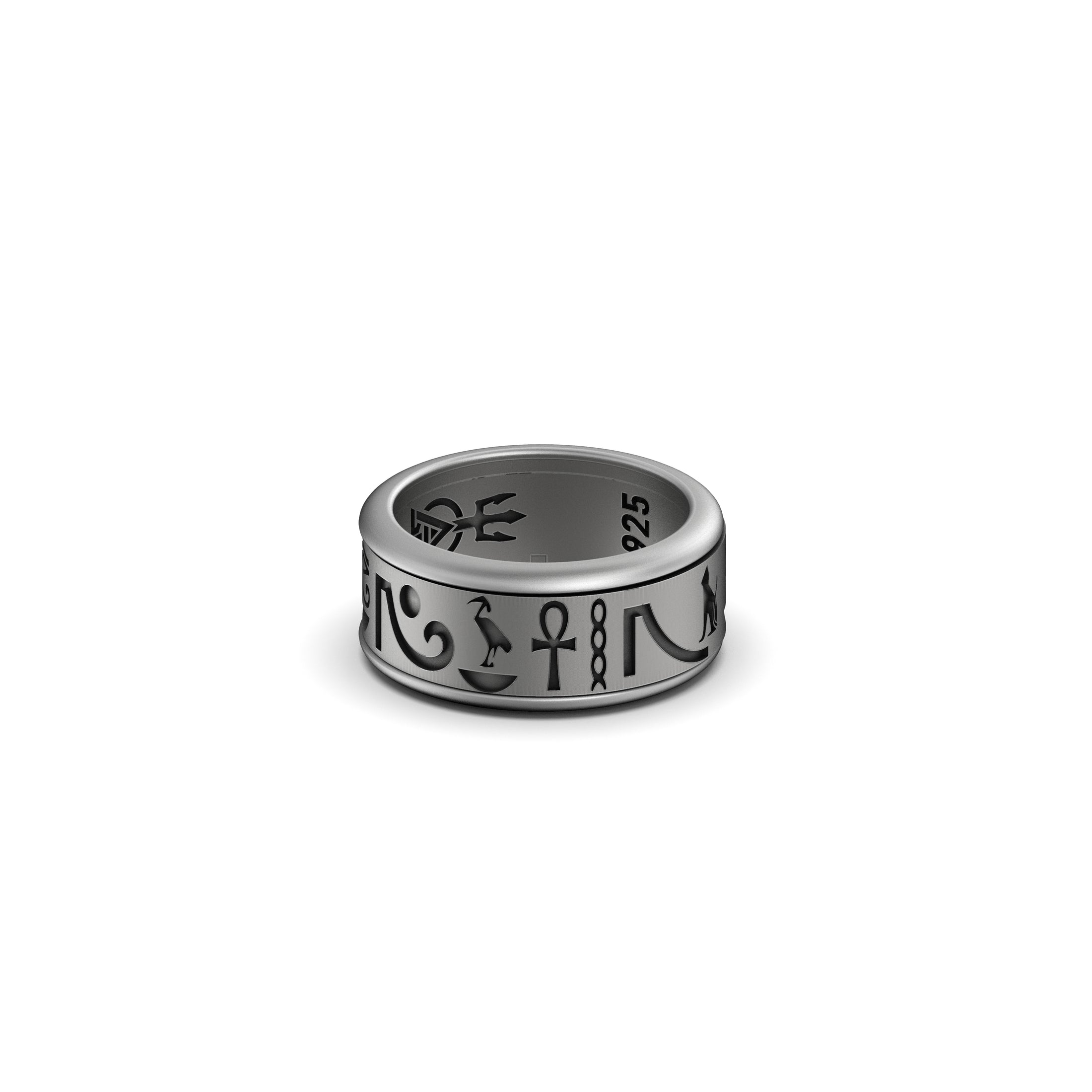 Rotating Hieroglyphic Band - Engravable