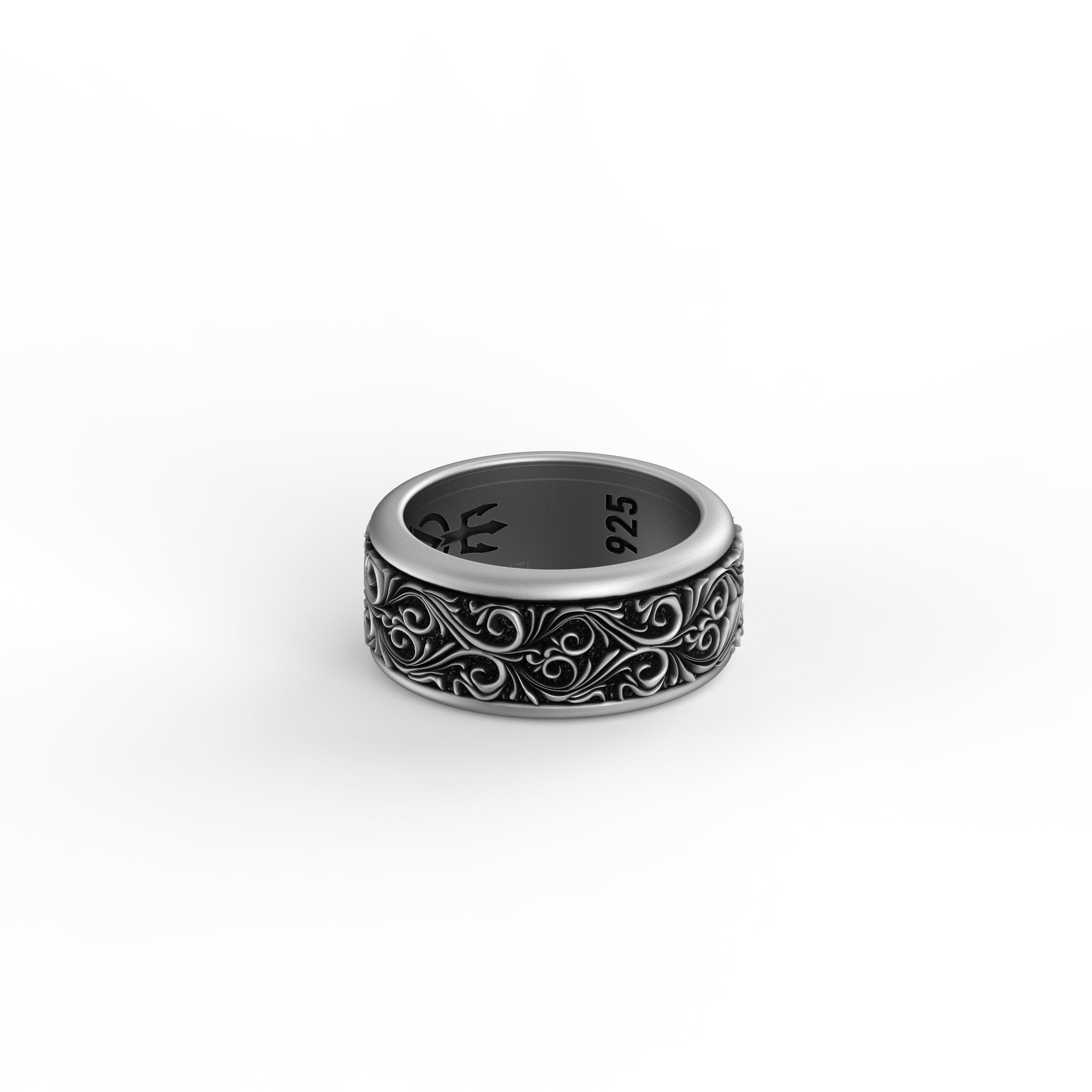 Rotating Floral Band - Engravable - Angelios Jewelry