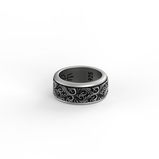 Rotating Floral Band - Engravable - Angelios Jewelry