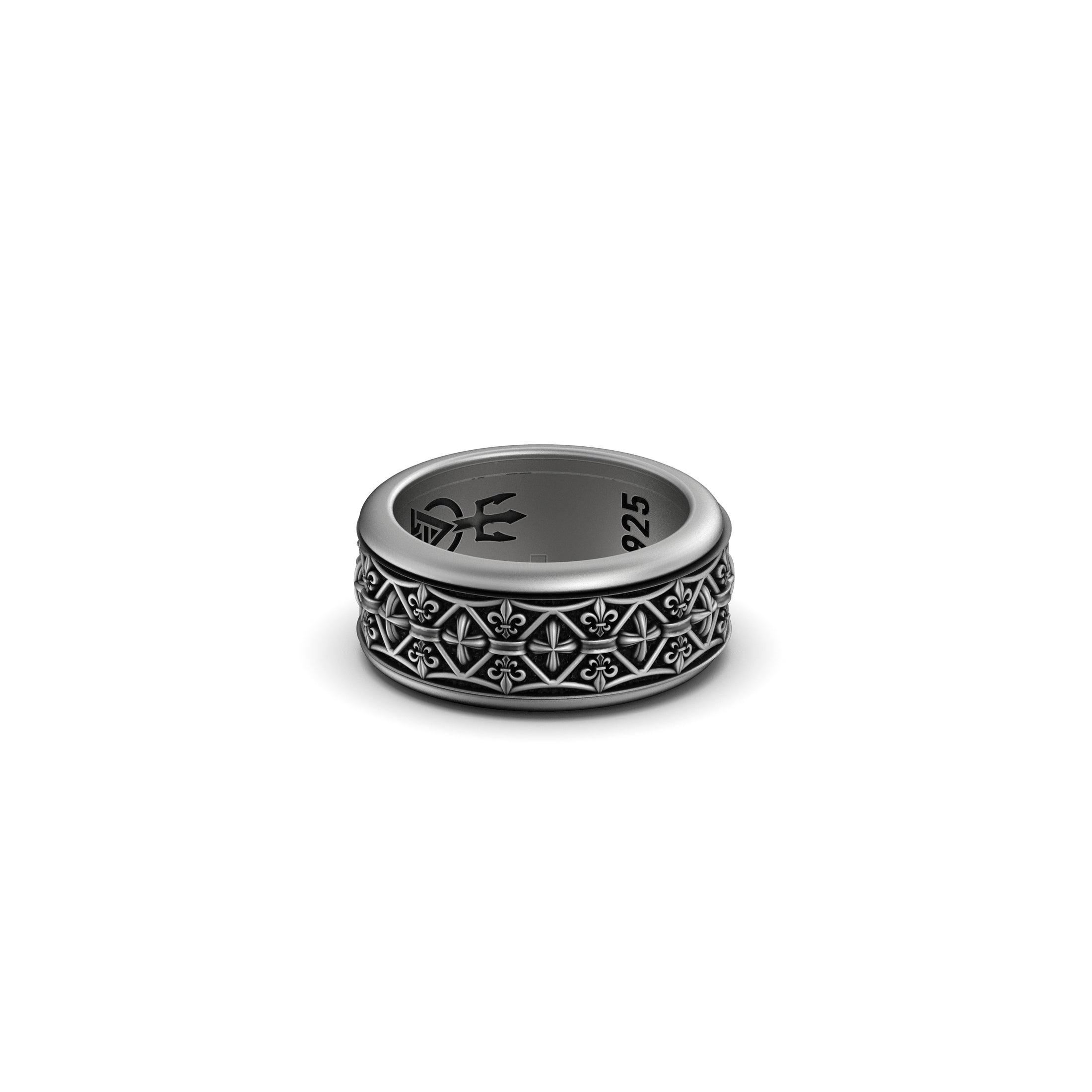 Rotating Fleur de Lis Band - Engravable