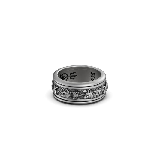 Rotating Wolfpack Band - Engravable - Angelios Jewelry