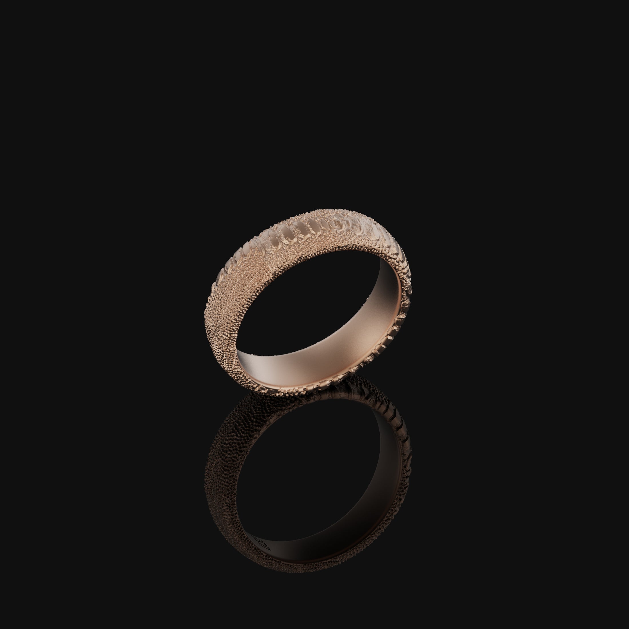 Lizard Scale Band Rose Gold Finish