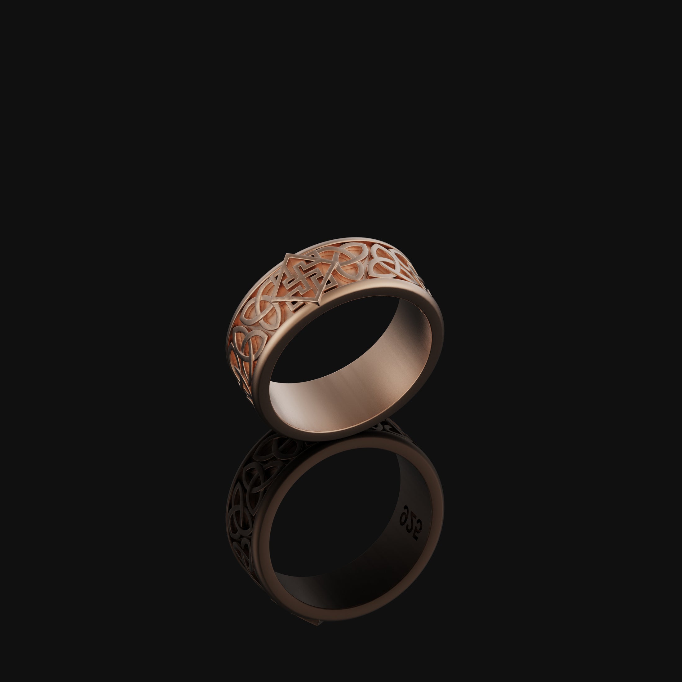 Celtic Triquetra Band - Engravable Rose Gold Finish