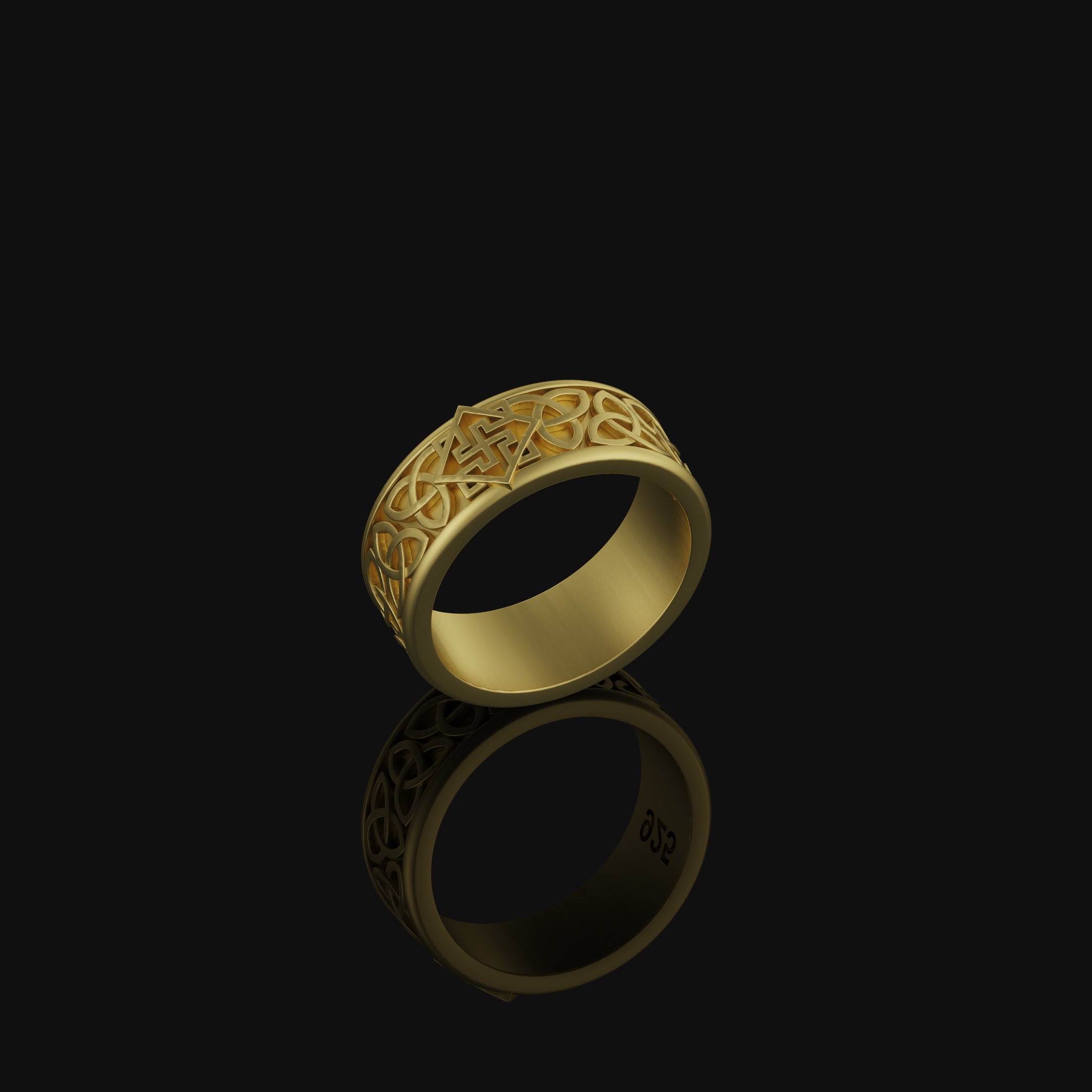 Celtic Triquetra Band - Engravable Gold Finish