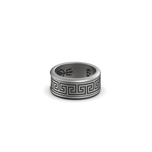 Rotating Greek Pattern Band - Engravable