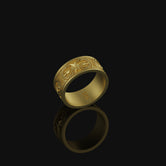 Maltese Cross Band - Engravable Gold Finish