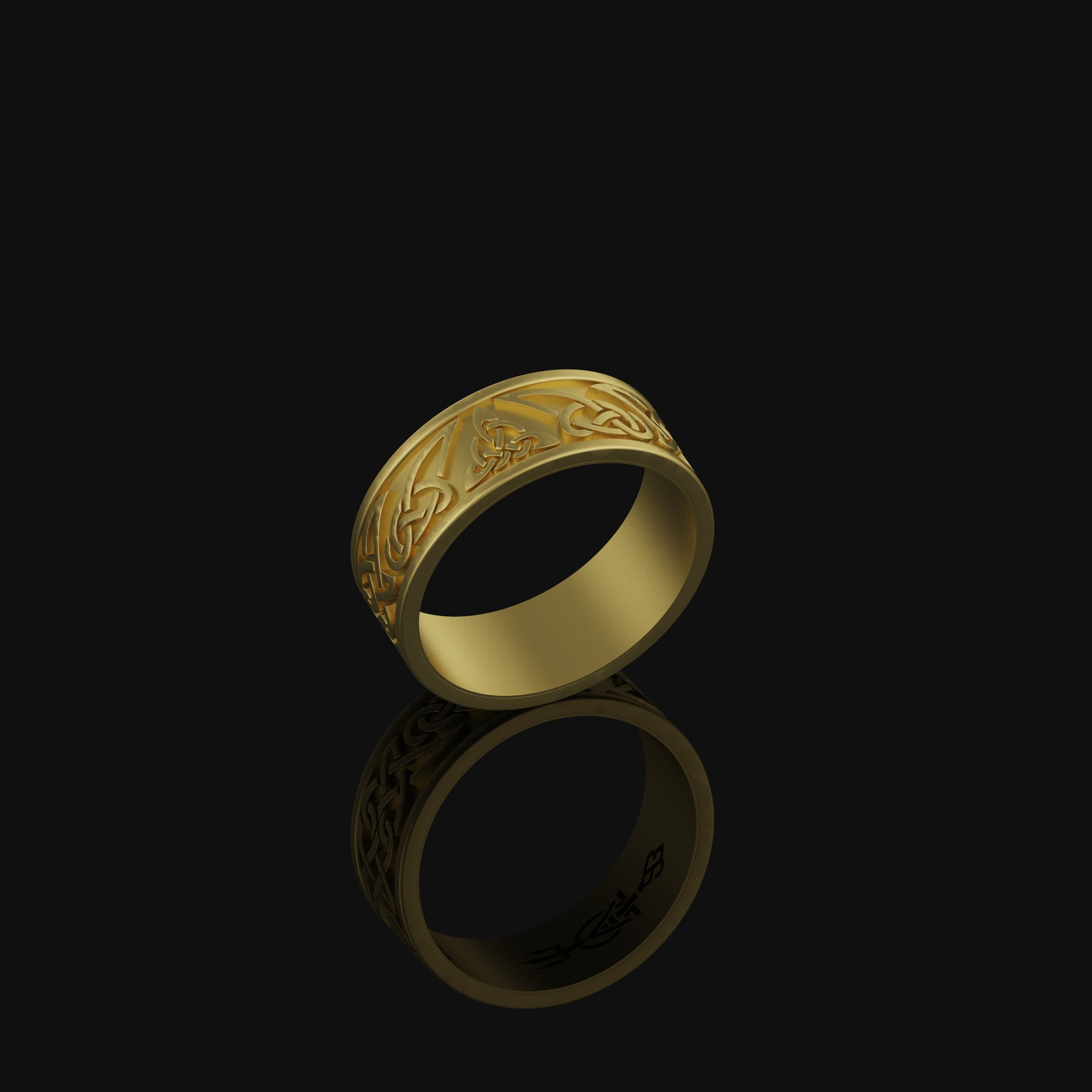 Celtic Knot Band - Engravable Gold Finish