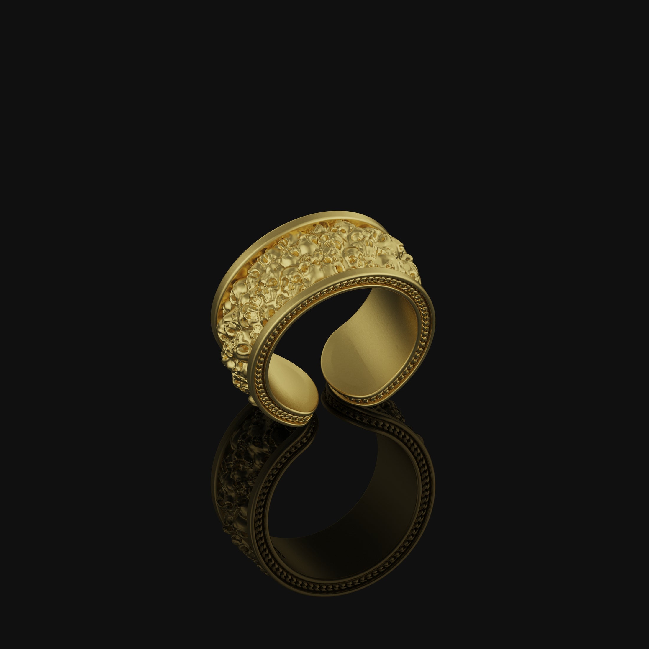 Skulls Band - Adjustable Gold Finish