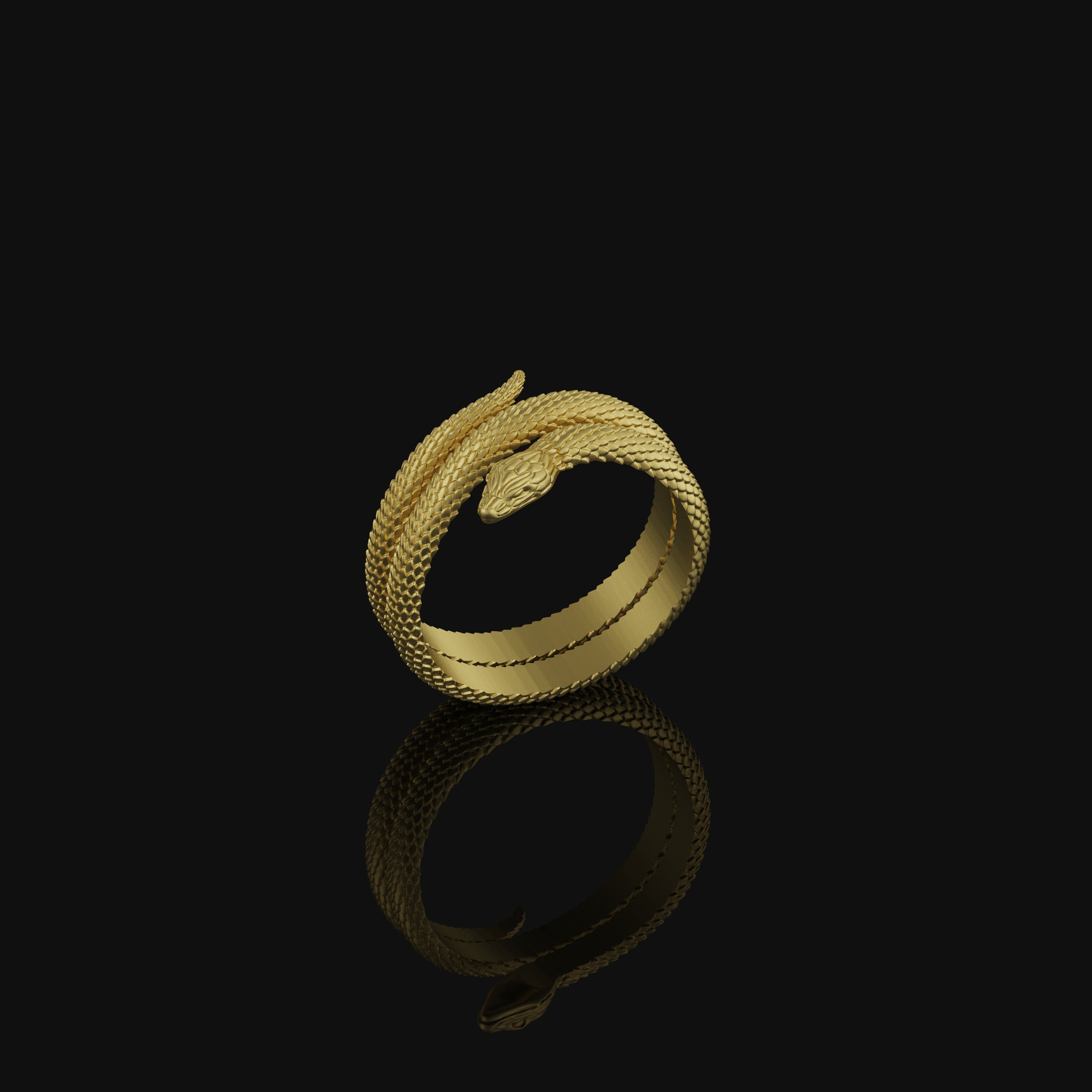 Twisting Snake Band Gold Finish