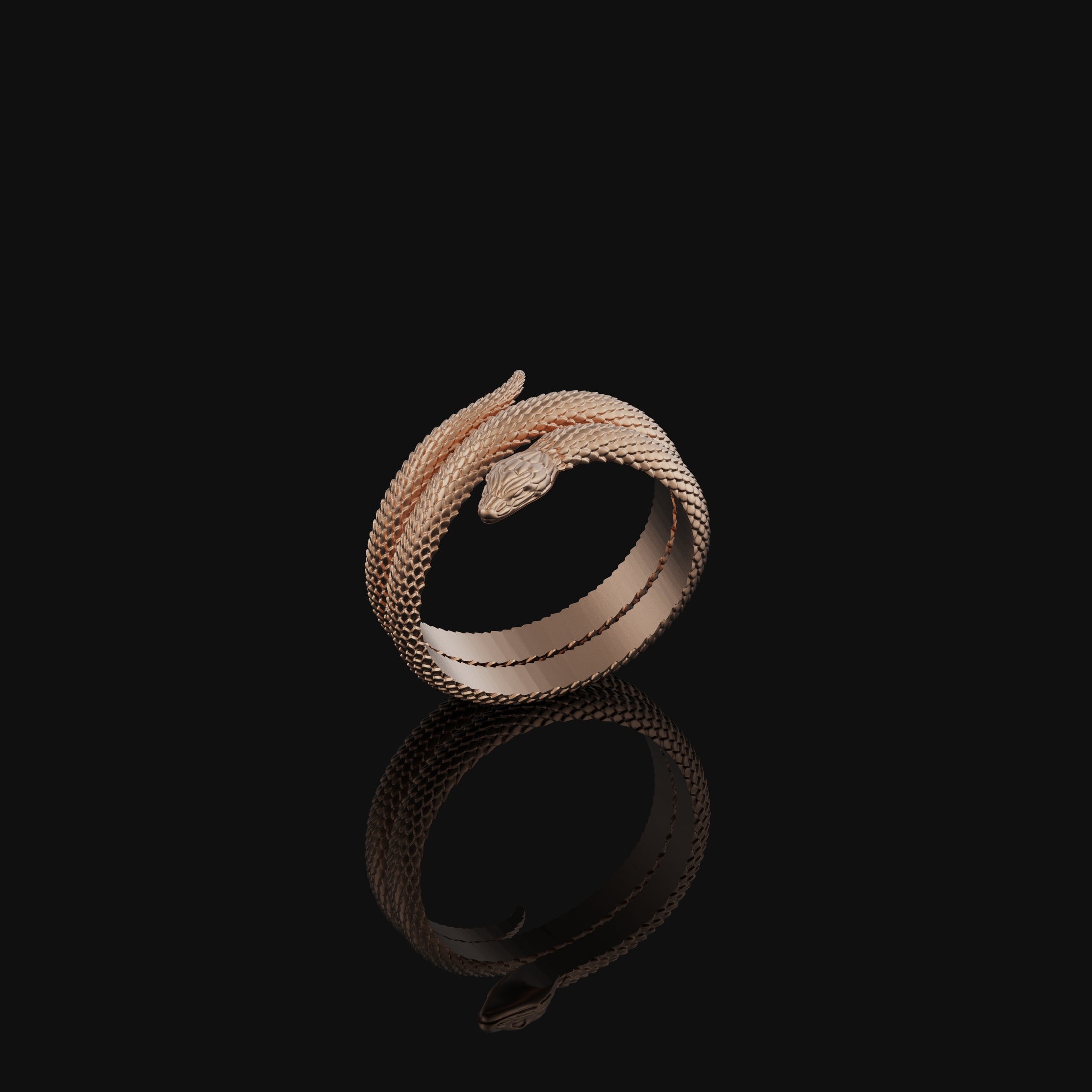 Twisting Snake Band Rose Gold Finish