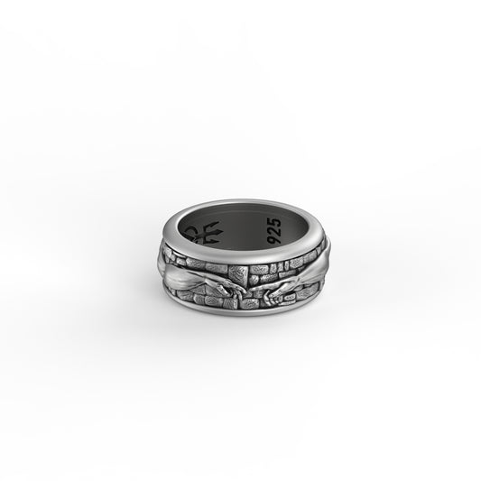 Rotating Creation of Adam Band - Engravable - Angelios Jewelry