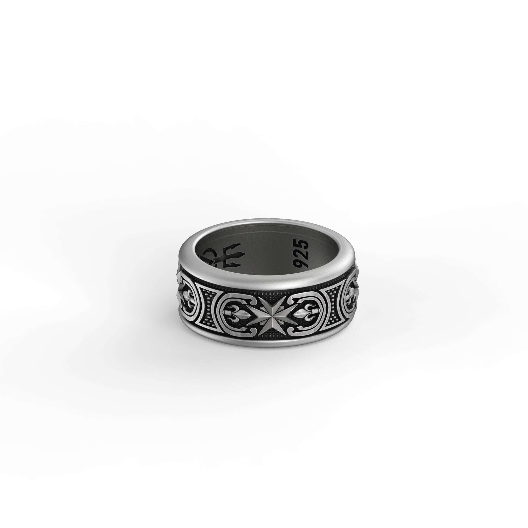 Rotating Maltese Cross Band - Engravable - Angelios Jewelry