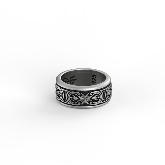 Rotating Maltese Cross Band - Engravable - Angelios Jewelry