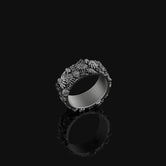 Spring Flowers Band Oxidized Finish