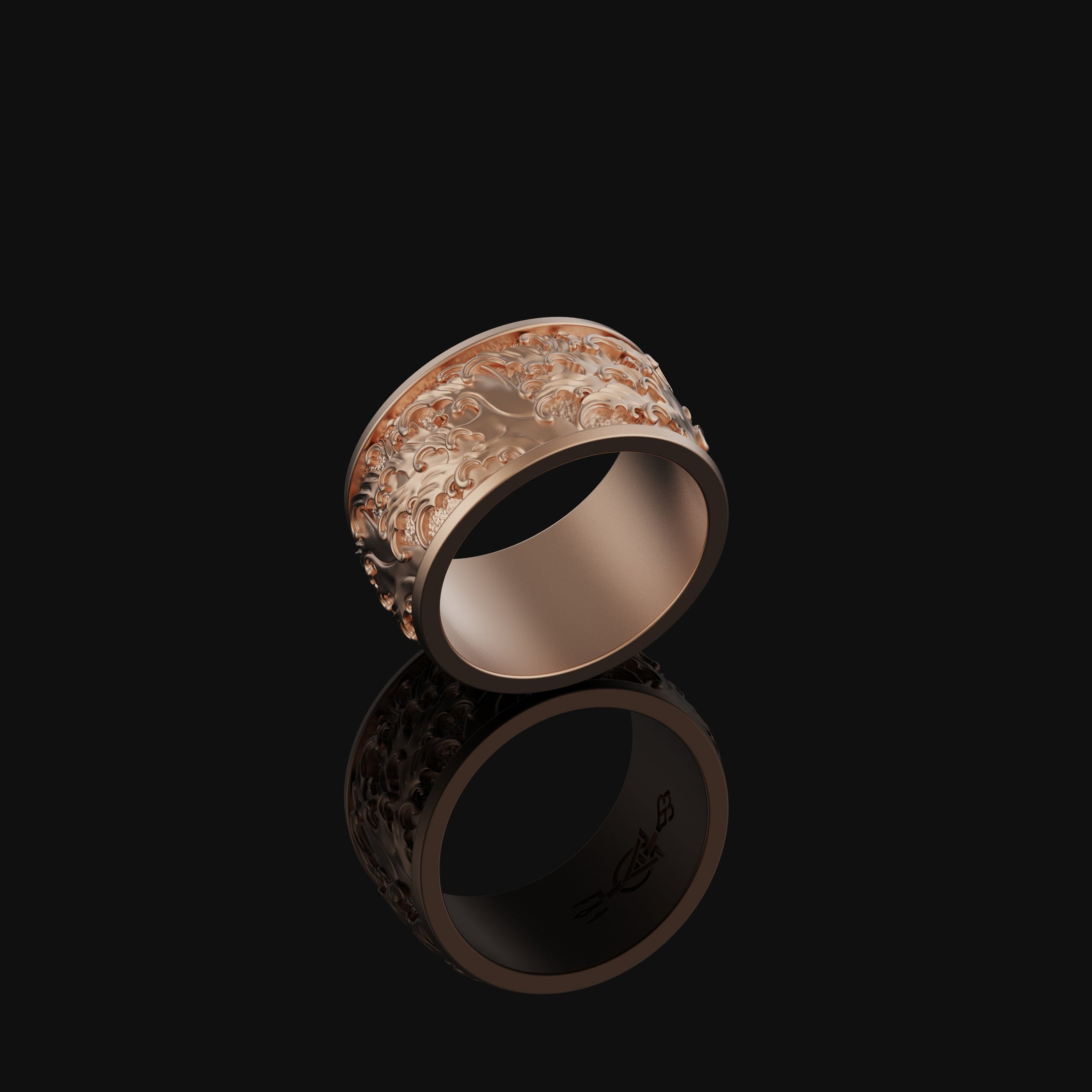 Tides and Waves Band - Engravable Rose Gold Finish