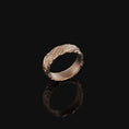 Load image into Gallery viewer, Wood Bark Pattern Band Rose Gold Finish
