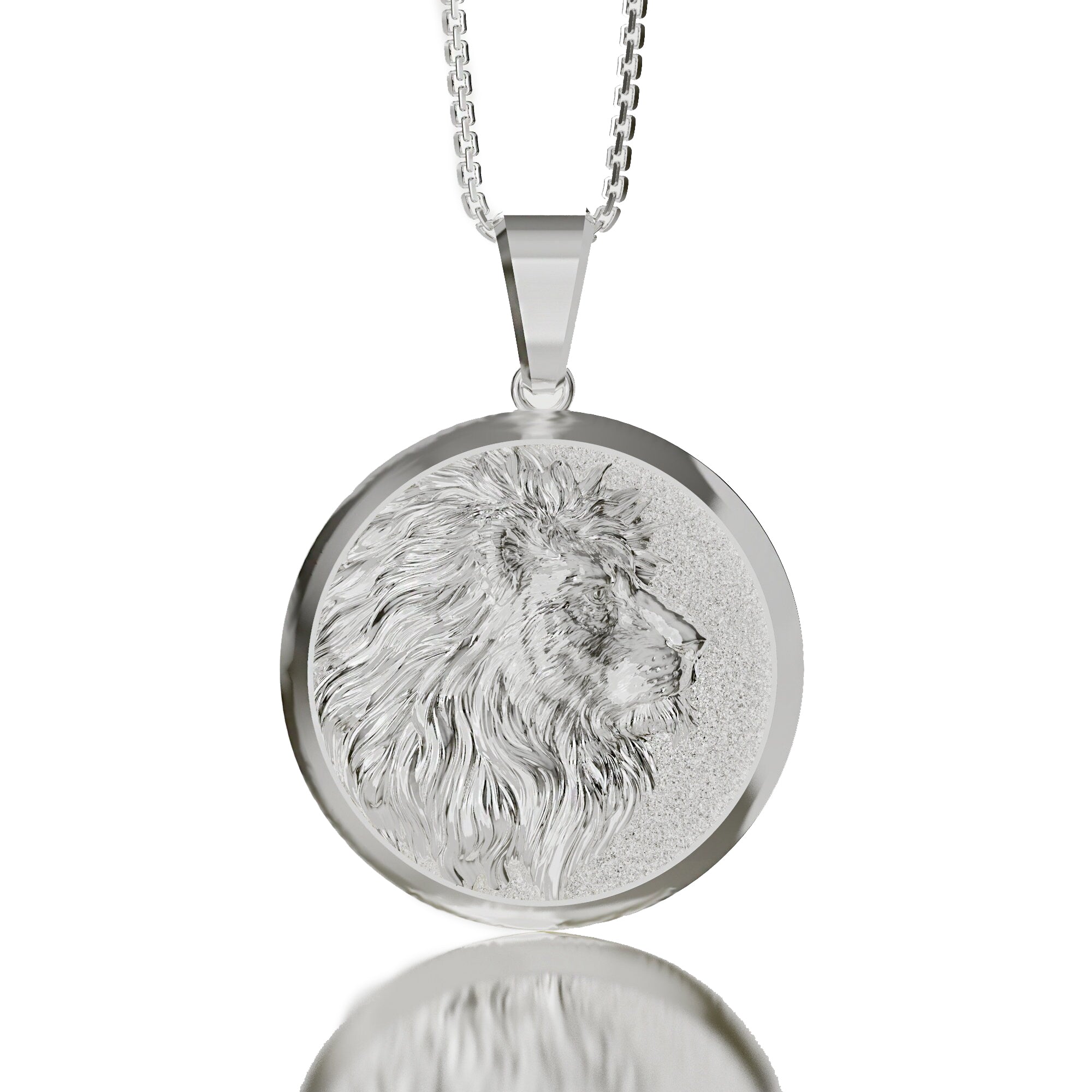 Gold Lion Pendant - Engravable