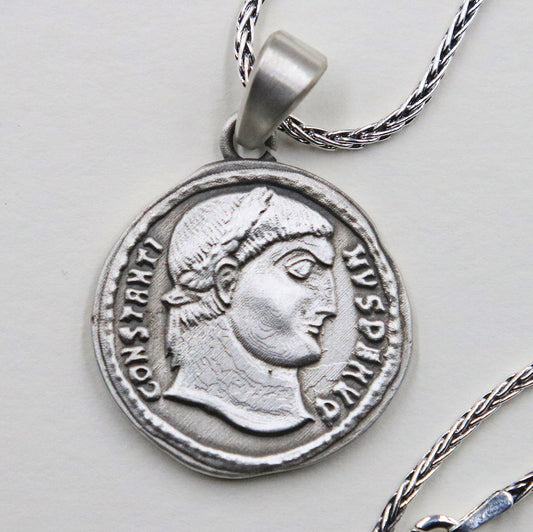 Emperor Constans, Ancient Coin Jewelry, Roman Coin Necklace, Antique Coin Pendants, Ancient World, Historic Jewelry, Byzantine Coin