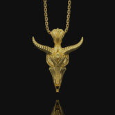 Silver Satanic Baphomet's Head Pendant, Leviathan Cross, Two-sided Gothic Necklace, Lucifer's Follower Charm, Satanic Gift Cross, Occult