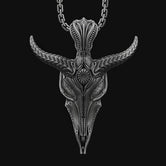 Silver Satanic Baphomet's Head Pendant, Leviathan Cross, Two-sided Gothic Necklace, Lucifer's Follower Charm, Satanic Gift Cross, Occult
