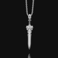 Load image into Gallery viewer, Oxidized Blade Necklace, Cool Gothic Sword Necklace, Sterling Silver Medieval Weapon Necklace For Boyfriend, Warrior Necklace
