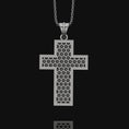 Load image into Gallery viewer, Silver Jesus with Crown of Thorns Cross, Oxidized Engraved Cross Pendant Silver, Faith Necklace For Christian, Religious, Christmas Gift
