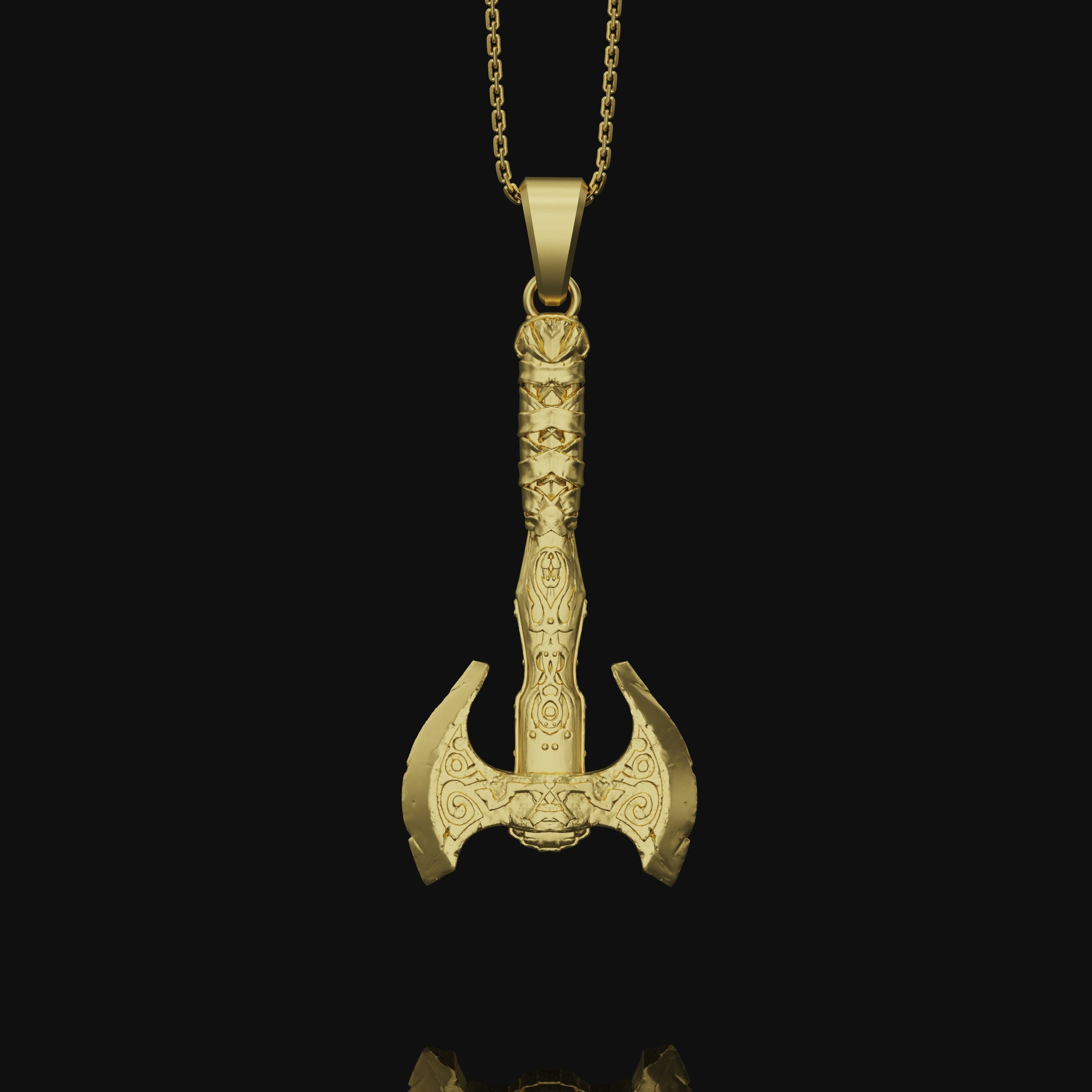 Viking Labrys Axe Warrior Necklace Sterling Silver, Double Sided Viking Axe For Boyfriend, War Axe Necklace For Husband, Male Necklace