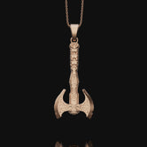 Viking Labrys Axe Warrior Necklace Sterling Silver, Double Sided Viking Axe For Boyfriend, War Axe Necklace For Husband, Male Necklace