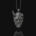 Bild in Galerie-Betrachter laden, Samurai, Oni Mask Pendant, Demon, Ronin Samurai Necklace, Japanese Mask, Demon Necklace, Christmas Gift For Him, Japanese Demon
