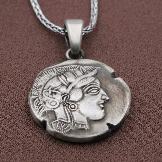 Silver Athena Coin Ring, Roman Goddess Minerva, Ancient Greek Coin, Greek Mythology, Athena, Greek Jewelry, Athena Necklace, Birthday Gift