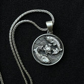 Sterling Silver Koi Fish, Yin and Yang, Lotus Necklace, Lucky Fish Necklace, Koi Jewelry, Pisces Necklace, Men's Necklace - Handmade