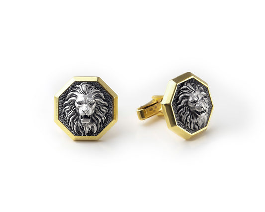 Lion Cufflinks - Angelios Jewelry