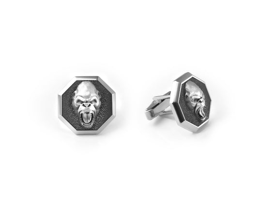 Gorilla Cufflinks - Angelios Jewelry