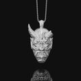 Load image into Gallery viewer, Samurai, Oni Mask Pendant, Demon, Ronin Samurai Necklace, Japanese Mask, Demon Necklace, Christmas Gift For Him, Japanese Demon
