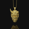 Load image into Gallery viewer, Samurai, Oni Mask Pendant, Demon, Ronin Samurai Necklace, Japanese Mask, Demon Necklace, Christmas Gift For Him, Japanese Demon
