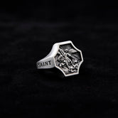Archangel Saint Michael Silver Ring, Guardian Of Church St Michael, Religious Jewelry, Signet Ring, Mens Gift, Black Friday, Valentine Gifts