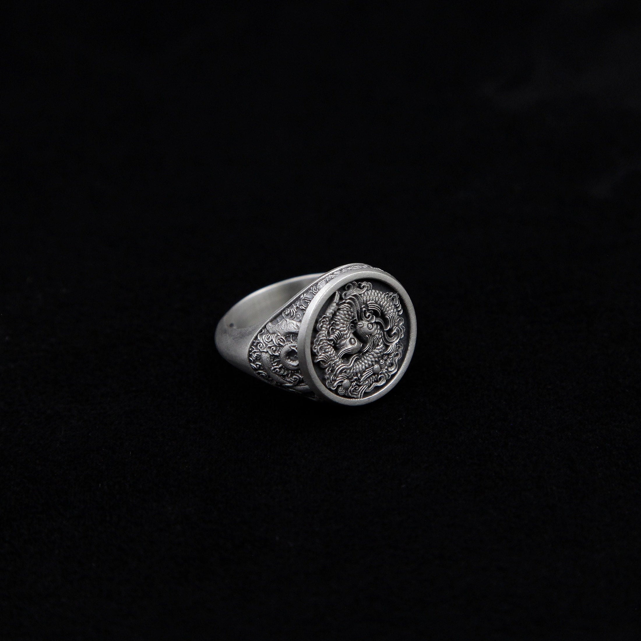 Mens Ring, Koi Fish Ring, Koi Ring, Fish Ring, Titanium Mens Ring, Japanese Ring, Gift For Him, Womans Ring, Fashion Ring, Unisex
