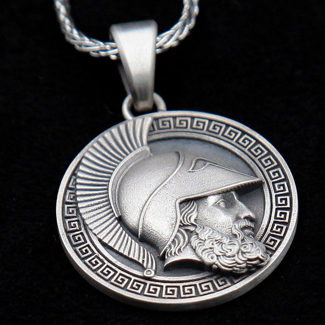 Spartan Helmet Handmade Silver Necklace, Spartan Helmet Silver Men Jewelry, Spartan Helmet Sterling Silver Pendant, Ancient Greece Men Gift