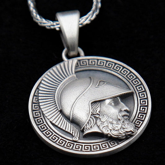 Spartan Helmet Handmade Silver Necklace, Spartan Helmet Silver Men Jewelry, Spartan Helmet Sterling Silver Pendant, Ancient Greece Men Gift