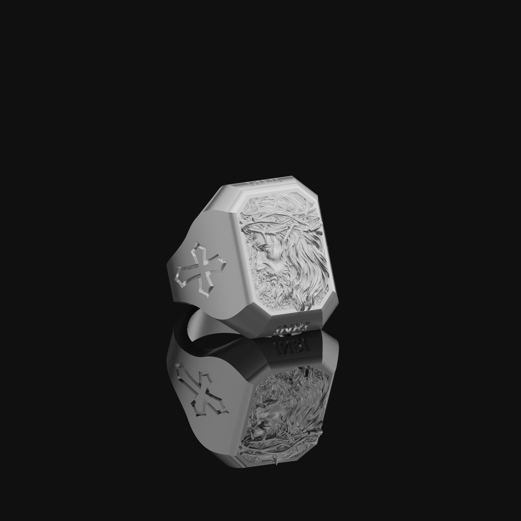Jesus Christ Crown of Thorns Silver Ring, Jesus Head Ring, Religious Ring, Religious Christian Jewelry, Jesus Christ Ring, Gift for Him