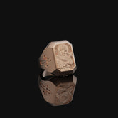 Saint Francis Signet Ring For Men, Sterling Silver Mens St Francis Ring For Dad, Religious Ring For Christian, Unique Engraved Faith Ring