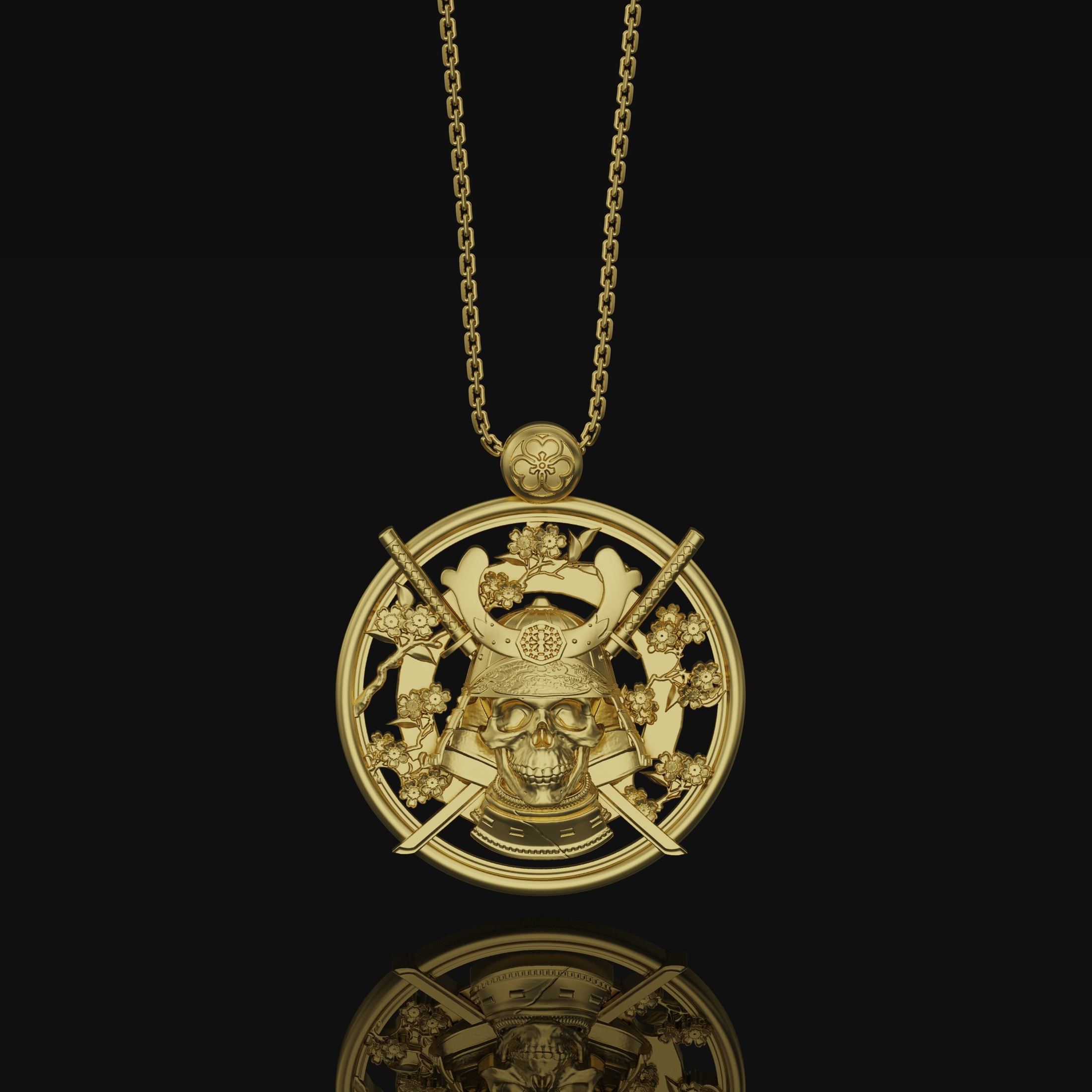 Silver Dead Samurai Necklace, Katana Jewelry, Japanese Pendant, Shogun, Sterling Silver, Gold Plated Jewelry, Gift For Him, Boyfriend