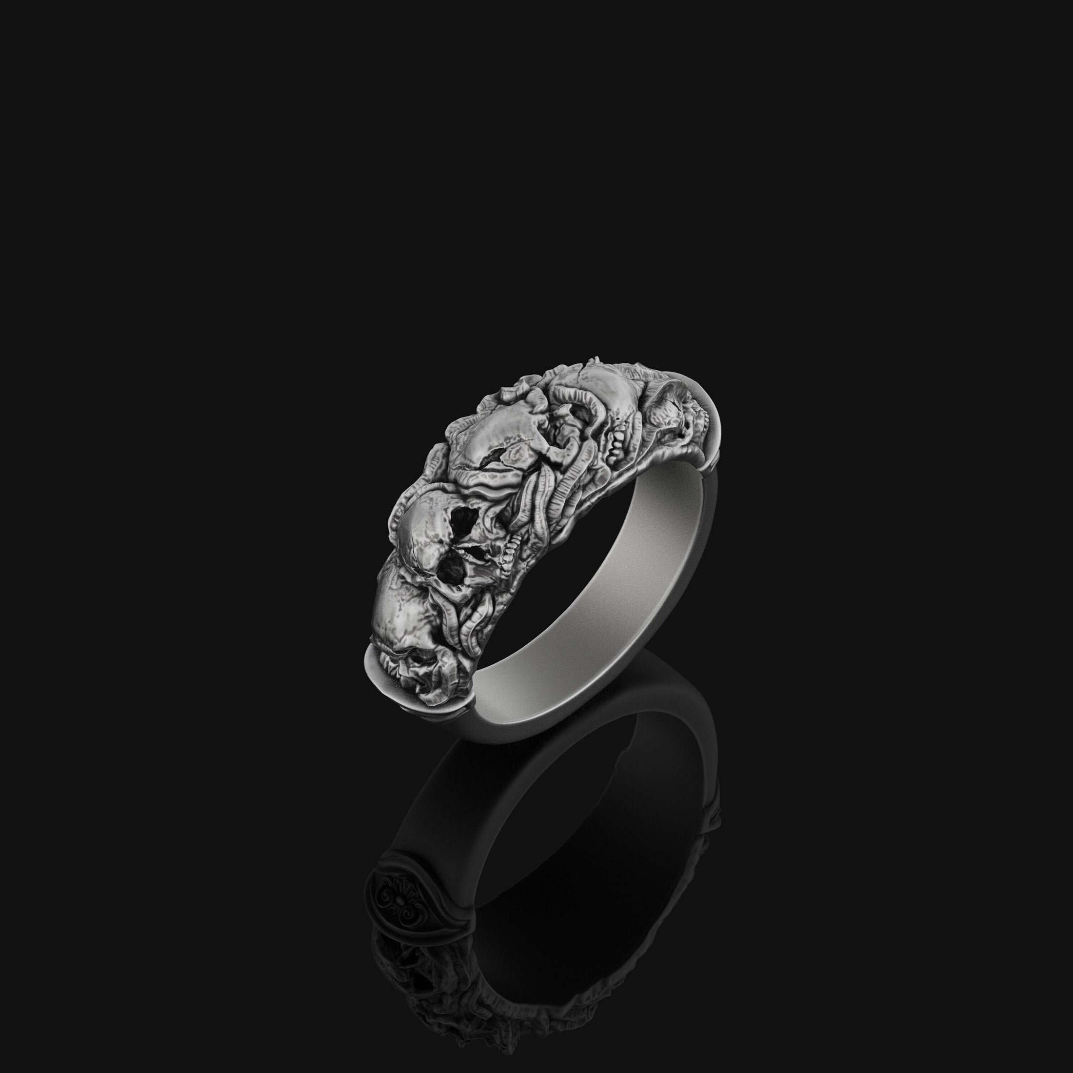 Gothic Ring, Engagement Band, Skull Wedding Ring, Skull Band, Gothic Jewelry, Punk Ring, Skull Engagement, Skull Ring Men, Skull Ring Women