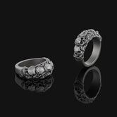Gothic Ring, Engagement Band, Skull Wedding Ring, Skull Band, Gothic Jewelry, Punk Ring, Skull Engagement, Skull Ring Men, Skull Ring Women