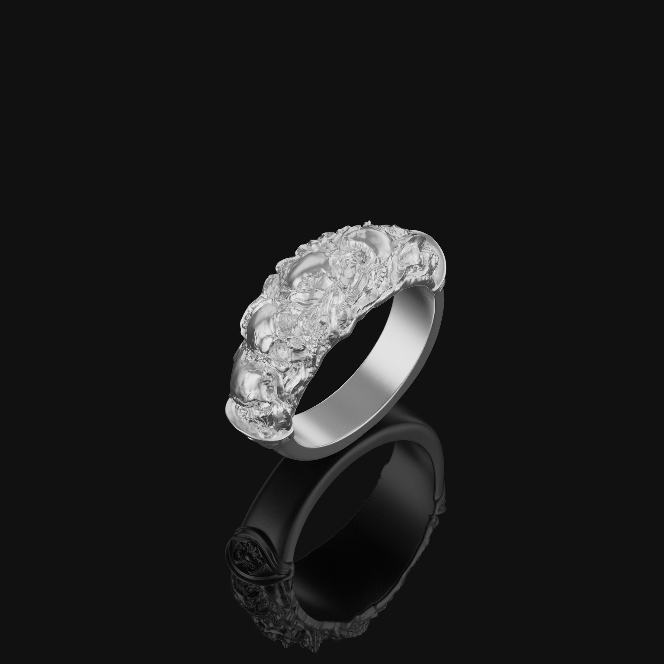 Gothic Ring, Engagement Band, Skull Wedding Ring, Skull Band, Gothic Jewelry, Punk Ring, Skull Engagement, Skull Ring Men, Skull Ring Women