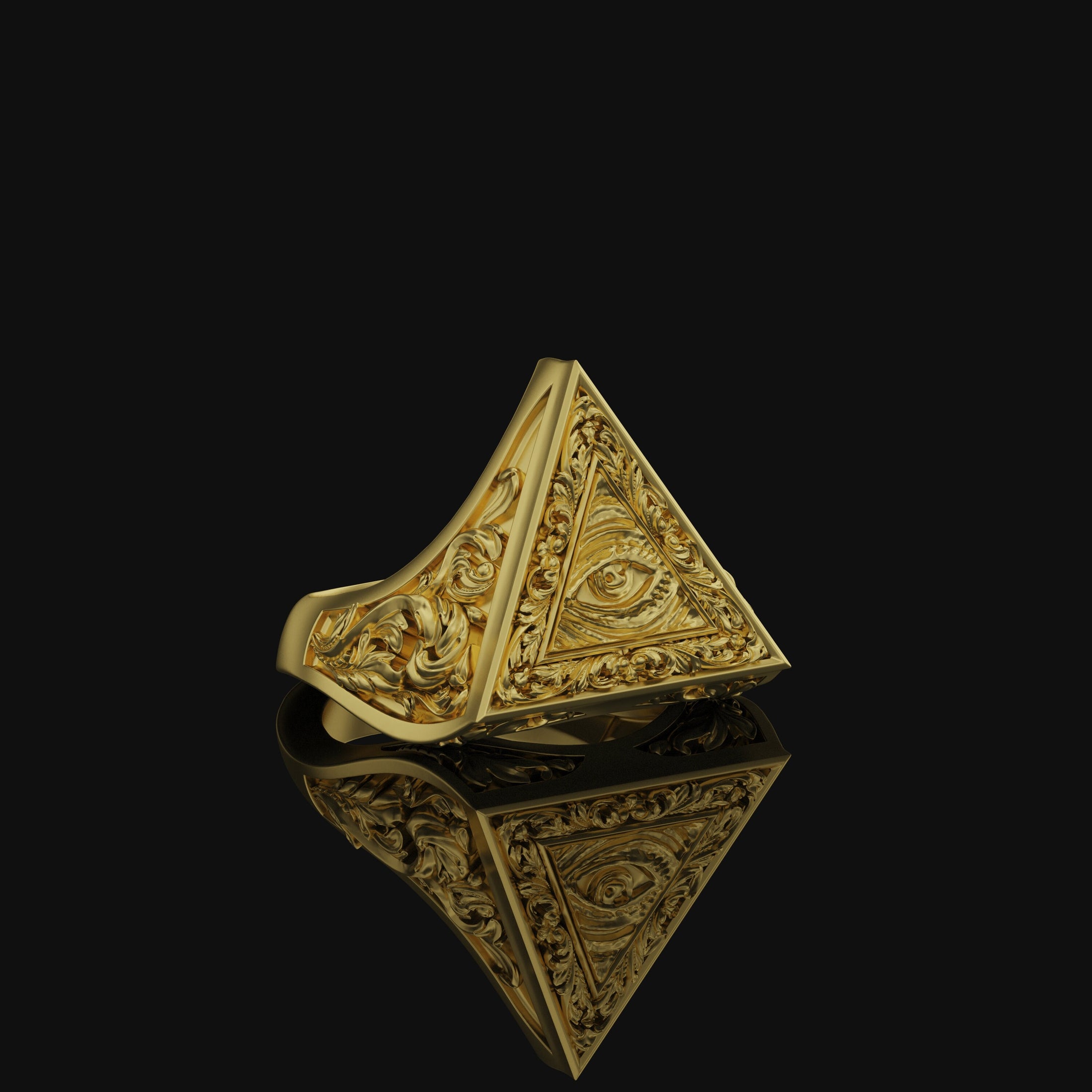 Illuminati Ring, All Seeing Eye, Masonic Ring, Evil Eye Ring, Eye Of Providence, Freemason, Masonic, Triangle, Masonic Jewelry, Gift For Him
