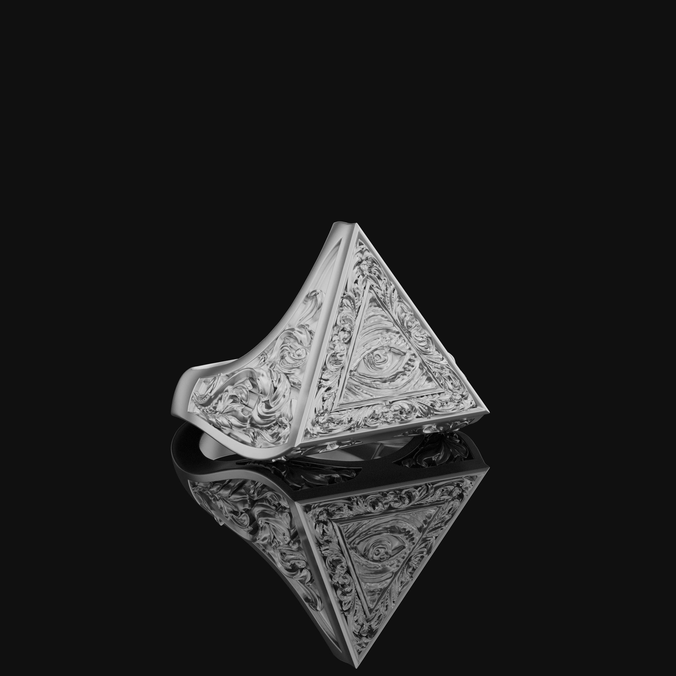 Illuminati Ring, All Seeing Eye, Masonic Ring, Evil Eye Ring, Eye Of Providence, Freemason, Masonic, Triangle, Masonic Jewelry, Gift For Him