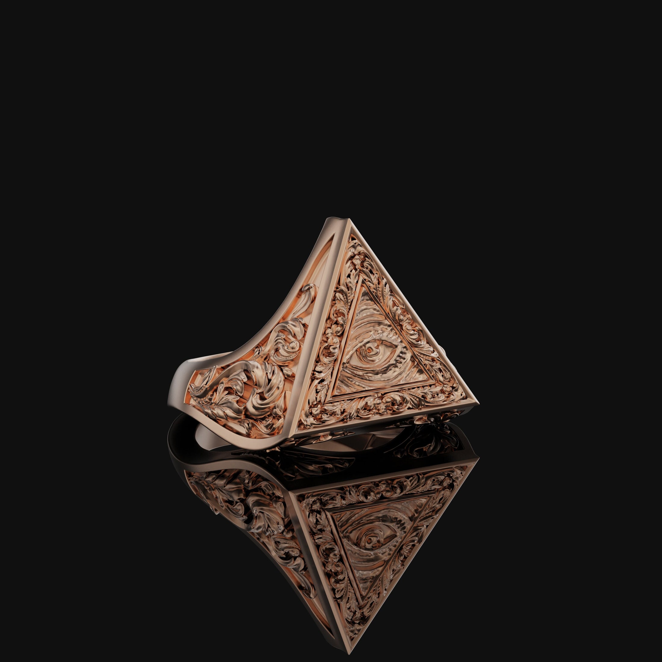 Illuminati Ring, All Seeing Eye, Masonic Ring, Evil Eye Ring, Eye Of Providence, Freemason, Masonic, Triangle, Masonic Jewelry, Gift For Him