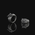 Load image into Gallery viewer, Oni Mask Ring, Demon Ring, Hannya Mask Ring, Biker Ring, Japanese, Devil Ring, Samurai Ring, Oni Mask, Japanese Samurai, Samurai Mask Ring
