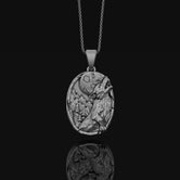 Howling Wolf Necklace, Sterling Full Moon, Wolf Moon Pendant, Mountain Scenery, Wild Nature, Moonlit, Unique Totem Gift